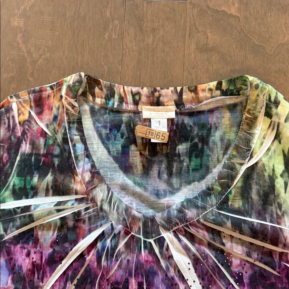Chico's Colorful Abstract Pattern Blouse - Picture 3 of 3
